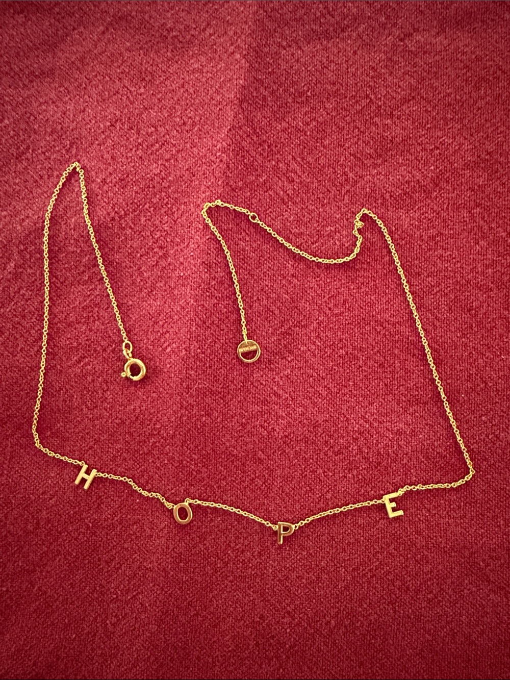 Goldtone ‘Hope' Letter Necklace - Women Jewelry